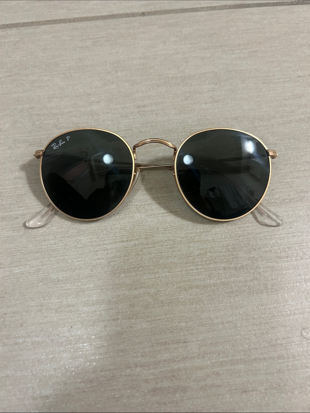 Ray-Ban Round Metal Sunglasses - Gold Frame with Dark Green Lenses